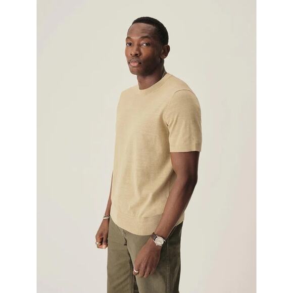 Buck Mason Avalon Knit Classic Tee Tan - Picture 4 of 5